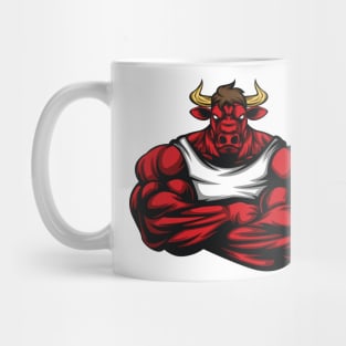 Strong Like Bull Bodybuilding, Weightlifting Gym T-Shirt Gift Mug